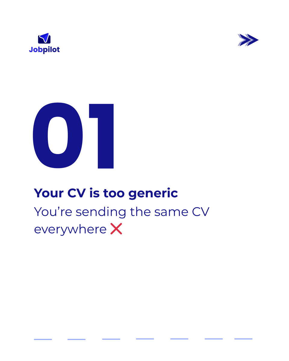 yourjobpilot's tweet image. Applying to jobs every day but no response?

It’s not about how many applications you send…
It’s about how strong your CV is.

One mistake can cost you opportunities.

Start applying smarter.
JobPilot can help

#ResumeTips #JobHunt #CareerAdvice #NigeriaJobs #RemoteWork