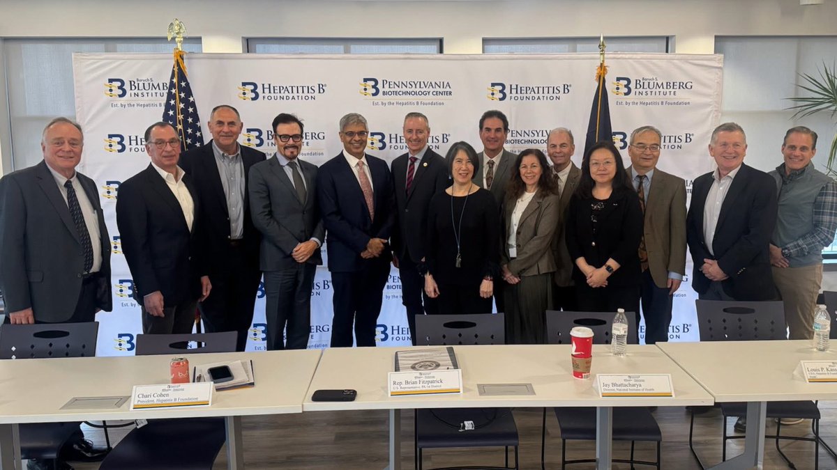 BiotechnologyPa's tweet image. We were proud to host #NIH Director Dr. Jay Bhattacharya at the #PABC. 🧬
🌟 “I am grateful to the teams across PABC, the Hepatitis B Foundation, and the BSBI for their leadership and vision.” - Rep. Brian Fitzpatrick
🔗  hepb.org/news-and-event…
#Biotech #Innovation #PublicHealth