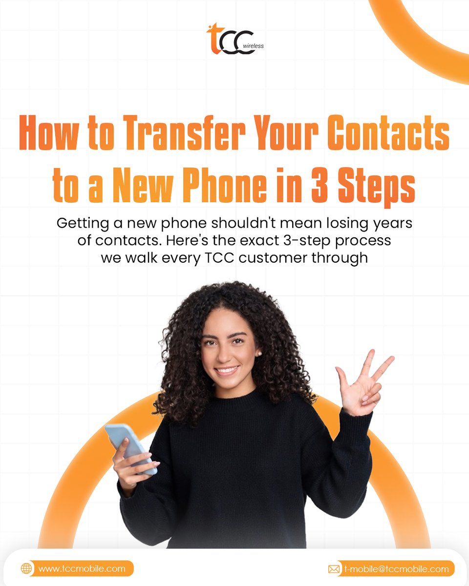 TCCMobile's tweet image. Moving contacts to a new phone is as easy as it gets. Share with someone who just upgraded to a new phone.

#HowTo #NewPhone #TCCWireless #PhoneTips #ContactTransfer