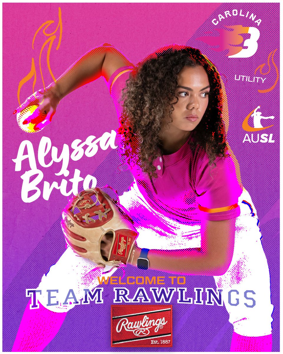 RawlingsSB's tweet photo. 𝗕𝗥𝗜𝗧𝗢! 🔥 

The 3x National Champ, OU alum, and infielder for the Carolina Blaze is officially joining Team Rawlings! 🤝 Welcome to the Team, Alyssa! #TeamRawlings x @alyss_33 https://t.co/ZmOprf2c92