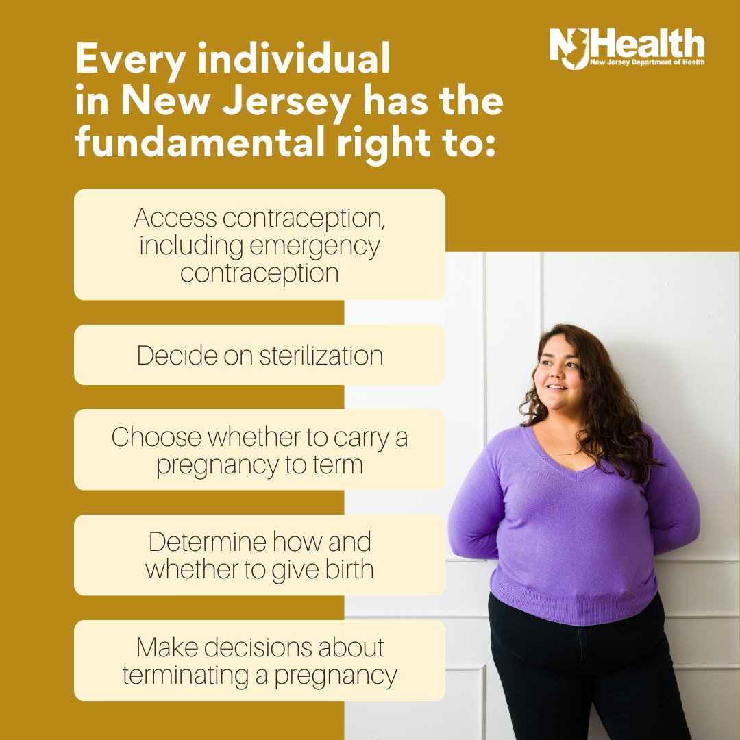 NJDeptofHealth's tweet image. The Reproductive Health Hub in New Jersey has up to date information about reproductive rights, how to access reproductive health care services, and options for paying for care. Learn more: reproductivehealth.nj.gov #HealthierNJ #ReproductiveHealth