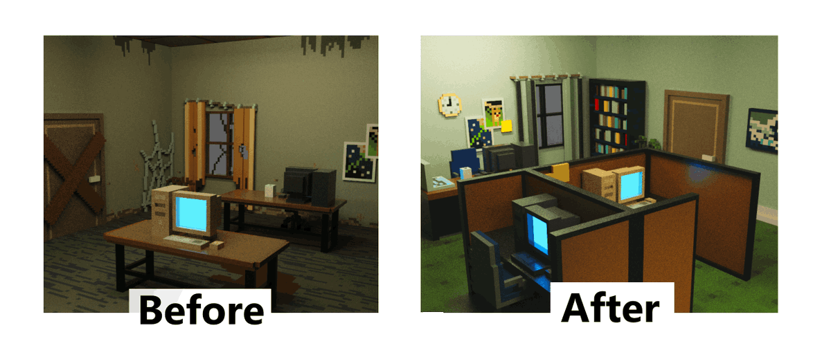 paint_the_void's tweet photo. In our Cosmic Horror Job Simulator, you start off working in the worst office ever and have to earn money to upgrade it #Gamedev #indiegames #marketingmonday #indiegame #gamedev #indiegames #IndieGameGoGo #gaming #IndieGameDev  #gamedevelopment https://t.co/Pt3HyC062I