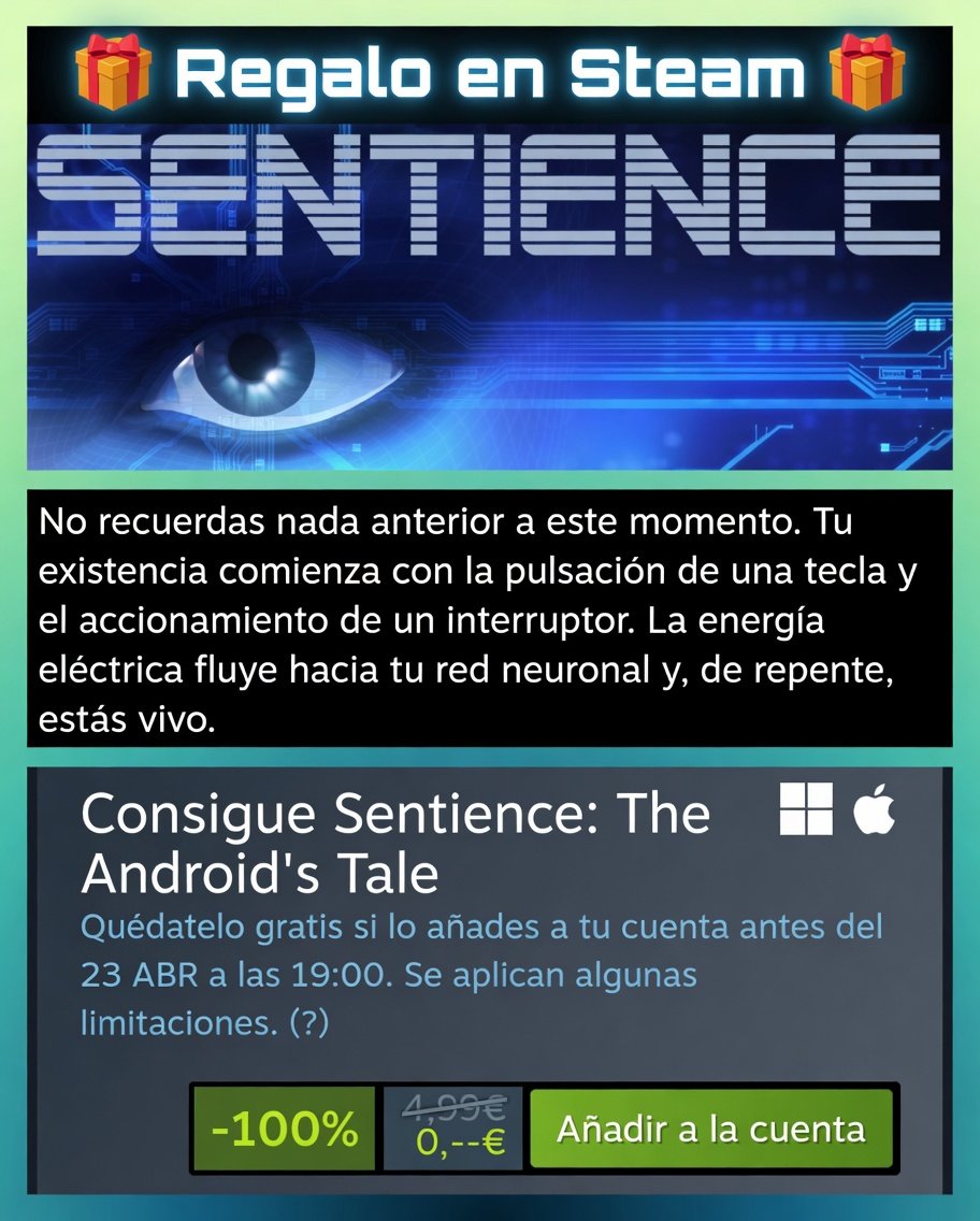 JUEGOSYDISFRUTE's tweet image. Después de que X volviera a la vida ¿ Vivirás la historia de un Androide ? Si es que si

✅ Consigue GRATIS el juego 
"Sentience: The Android's Tale" en Steam antes del 23/4 a las 19:00
✅ Enlace: store.steampowered.com/app/635850/Sen…
 ¿ Vivirás su historia ?

@Steam #Steam #pcgaming #gratis
