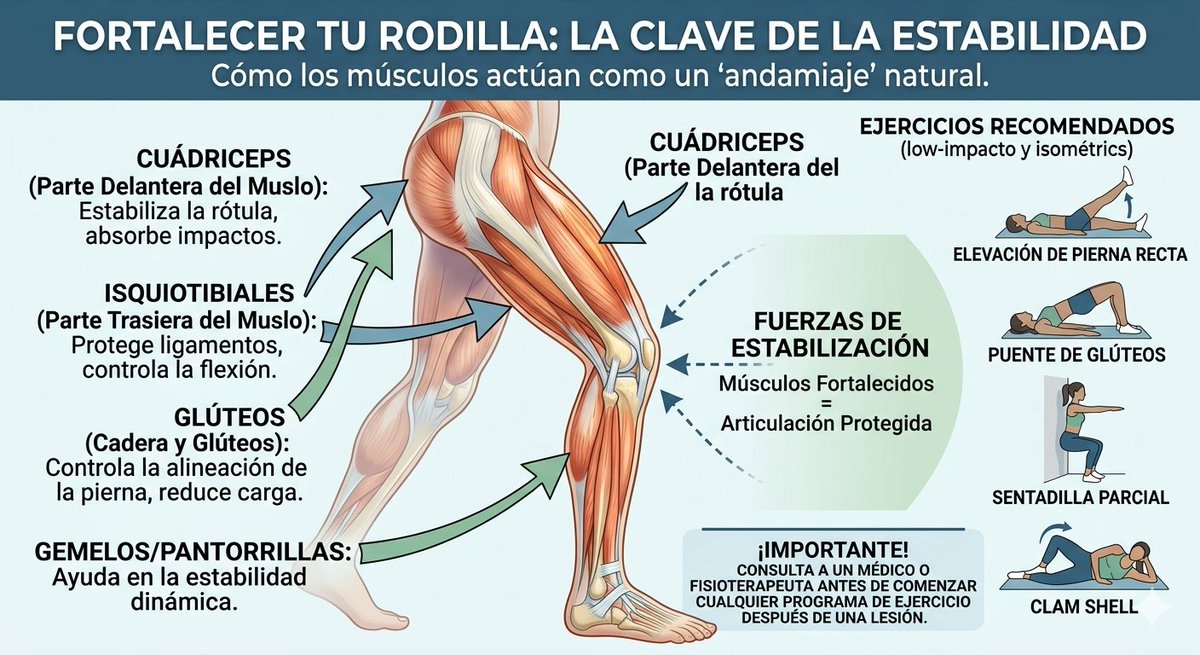 dann_garca's tweet photo. Regresó tu dolor de rodilla a pesar de años sin hacer nada?
Me contó un compañero y le dije que el reposo total es el peor enemigo de una lesión antigua. 🛑
​El músculo es el mejor protector: fortalecer cuádriceps, glúteos e isquios da estabilidad y quita carga al hueso. 🦴💪 https://t.co/R9qPXjdnqz