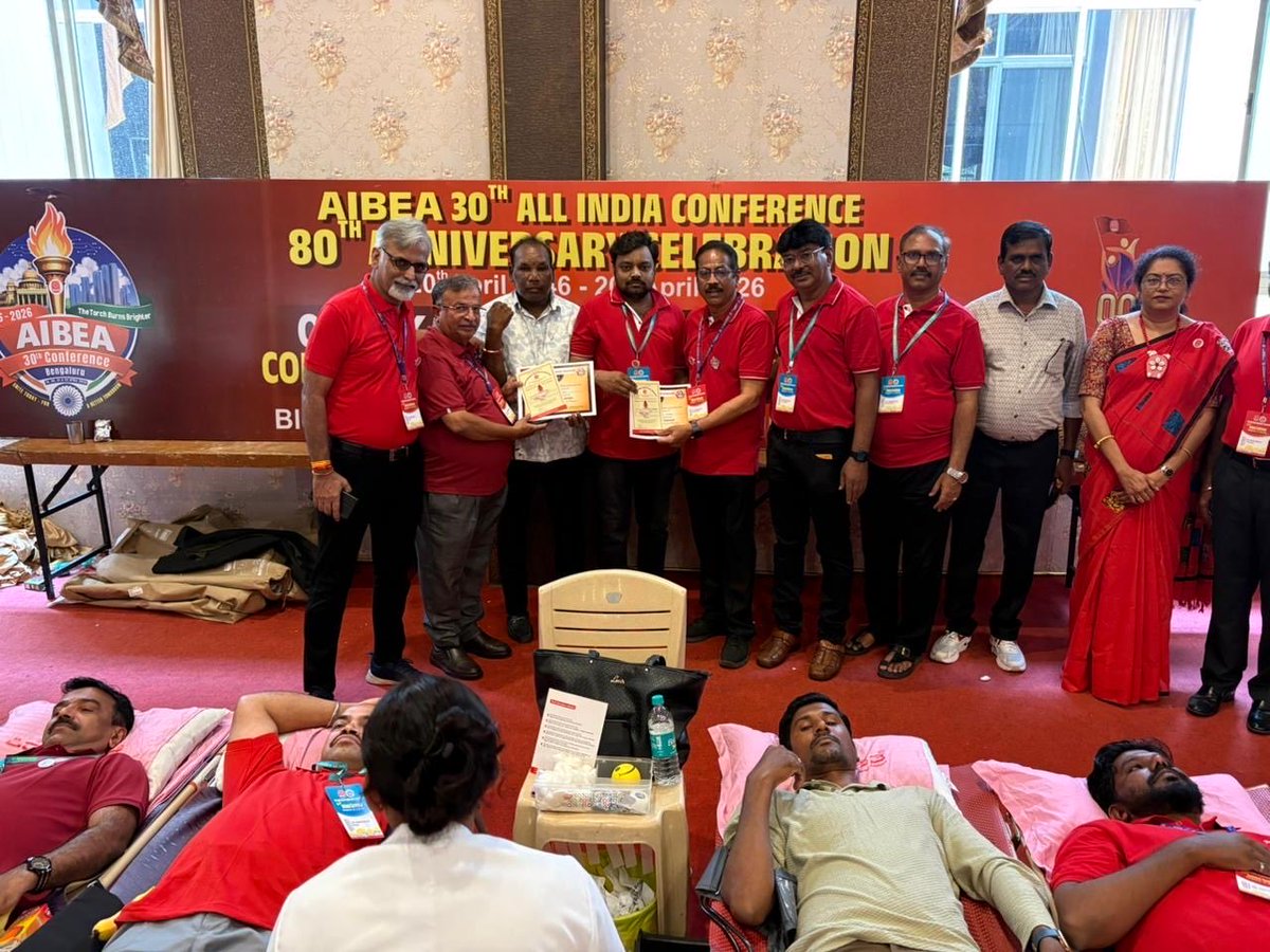 dp4696's tweet photo. Blood Donation at AIBEA Conference Bangalore 
#AIBEA 
#AIBEAconference 
#30thconferenceAIBEA 
#Bengaluru https://t.co/K0Eyup5TKl
