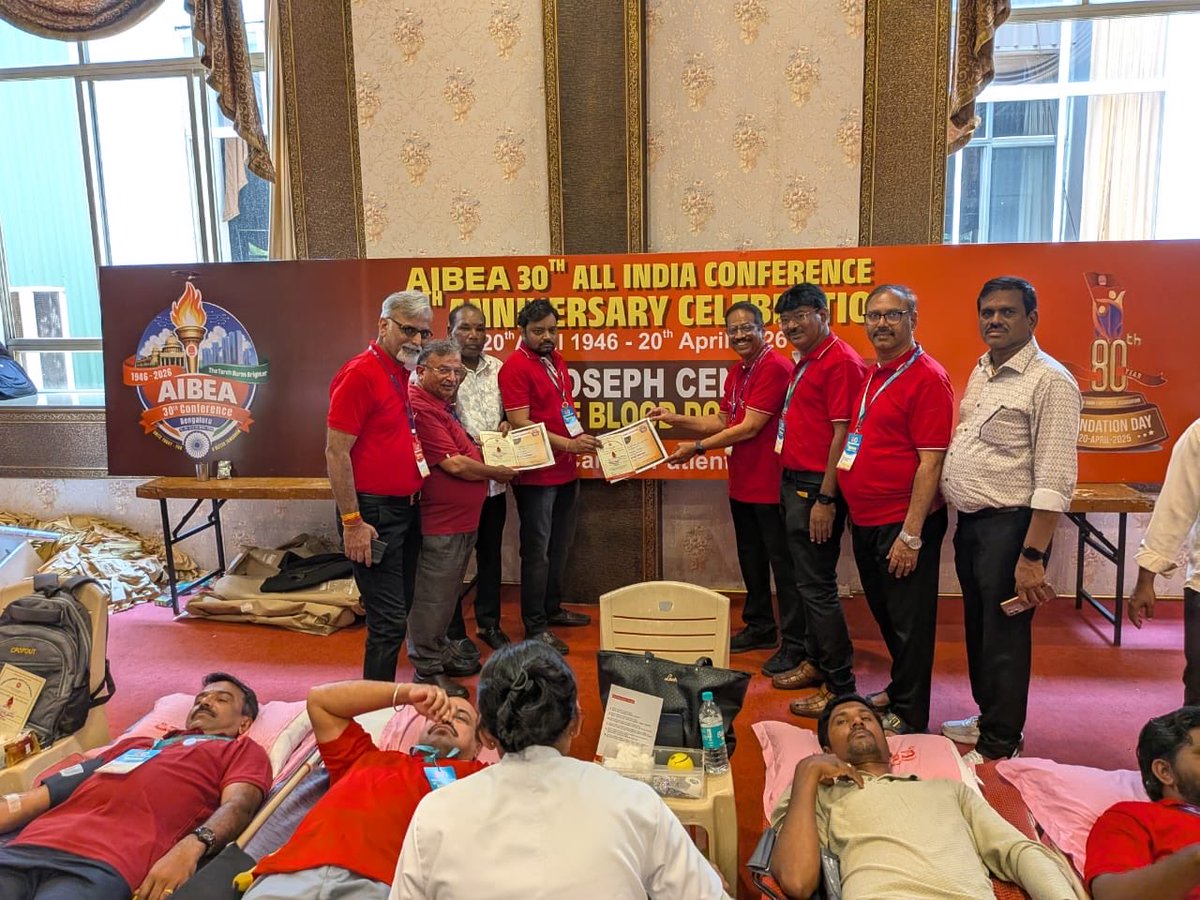 dp4696's tweet photo. Blood Donation at AIBEA Conference Bangalore 
#AIBEA 
#AIBEAconference 
#30thconferenceAIBEA 
#Bengaluru https://t.co/K0Eyup5TKl