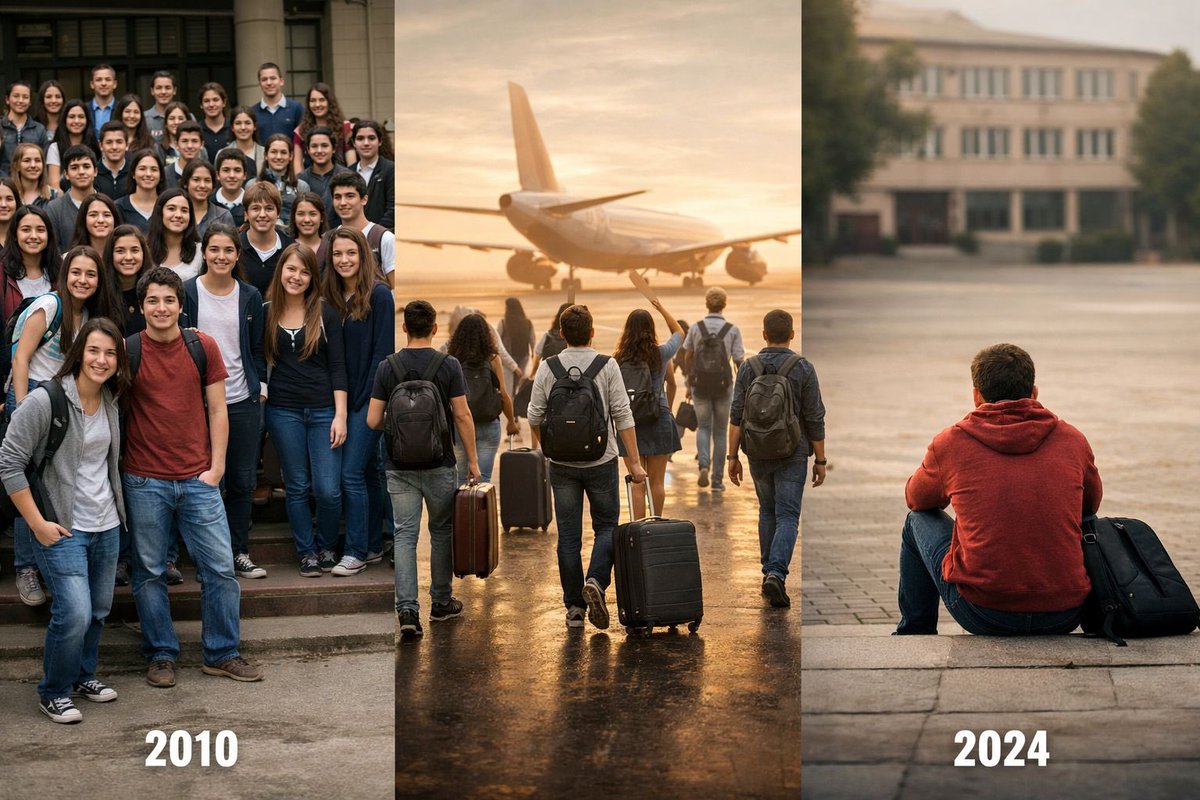 📌 Bir okulun rakamları, bir ülkenin yönünü gösteriyor.

📌Alman Lisesi mezunlarının; 
2010: 42 yurt dışı / 87 Türkiye
2024: 124 yurt dışı / 1 Türkiye

📌Türkiye’de sadece 1 öğrenci kalmış. Yanlış anlamadınız sadece 1 öğrenci.
Diğerleri hepsi yurtdışına gitmiş.

📌 14 yılda tablo