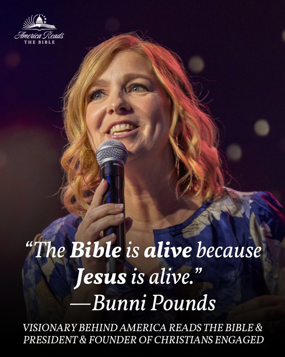AmericaRTBible's tweet image. “The Bible is alive because Jesus is alive.” —@bunnipounds

America Reads the Bible | April 18–25

Nearly 500 leaders reading Scripture from Genesis to Revelation—live from Washington, D.C.

Streaming daily, 9 AM–9 PM ET on @PureFlix.  
Watch free: americareadsthebible.com/online