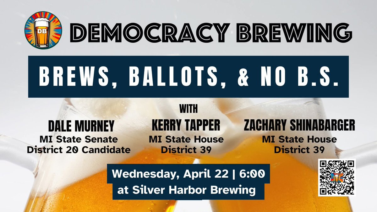 This Wednesday at 6:00pm, I'll be at Silver Harbor Brewing Company to answer questions about my vision for Michigan. I hope to see you there!
RSVP: eventbrite.com/e/brews-ballot…