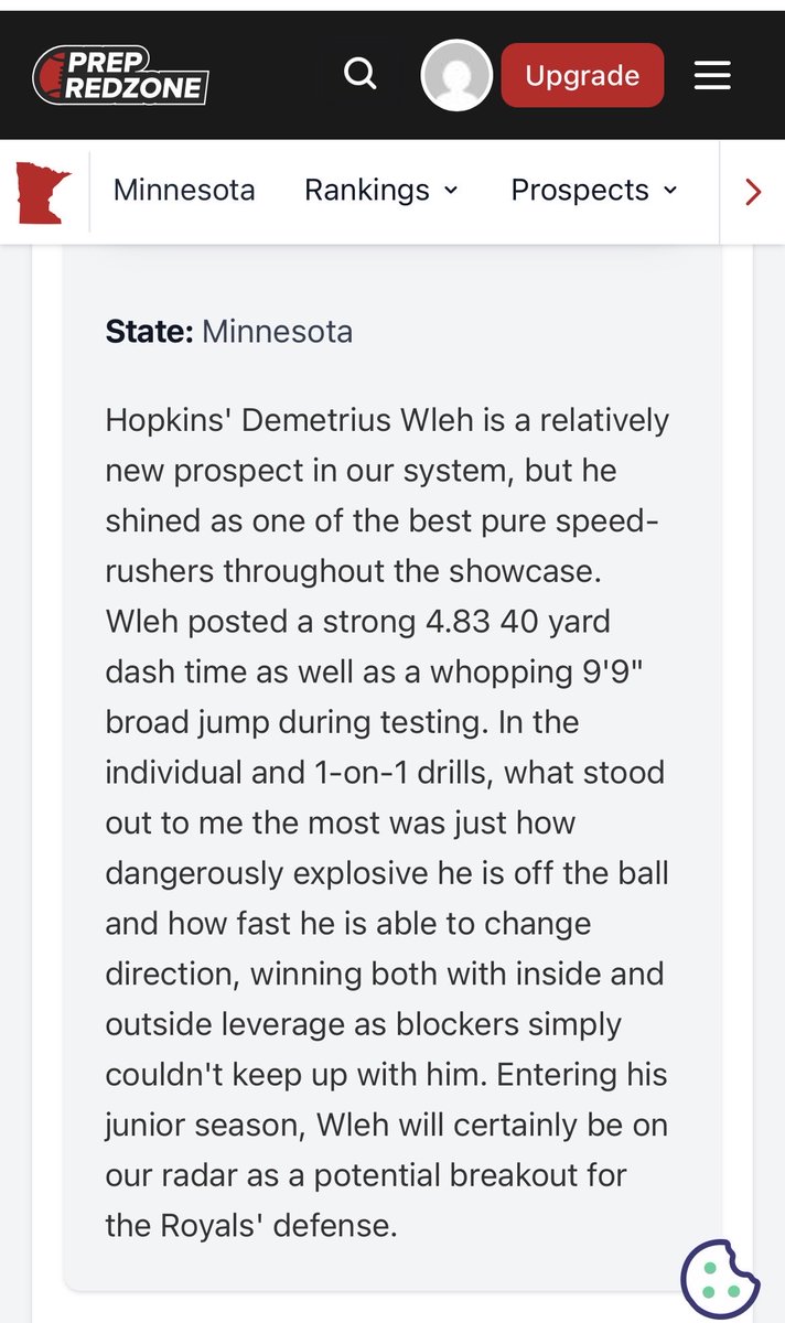 CoachASmoot's tweet photo. Demetris Wleh is a name to know!
4.83 speed, 9’9” broad, and one of the most explosive edge rushers in the state.
Wins inside. Wins outside. Blockers can’t keep up. Been making an impact on varsity since his Freshman year. 
Breakout junior season loading… 🔥🏈
@TherealDemetris 
#RecruitHopkins 

@PrepRedzoneMN 
@AllenTrieu 
@GregSmithRivals 
@OJW_Scouting 
@CoachChauncy 
@HopkinsRecruits 
@HopkinsFootball