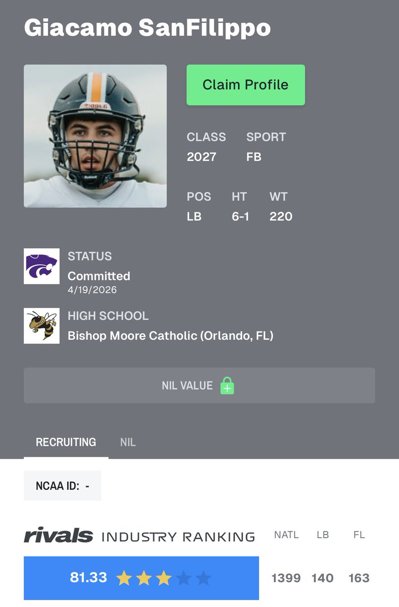 3 ⭐️ Giacamo SanFilippo (‘27 LB) tweet media