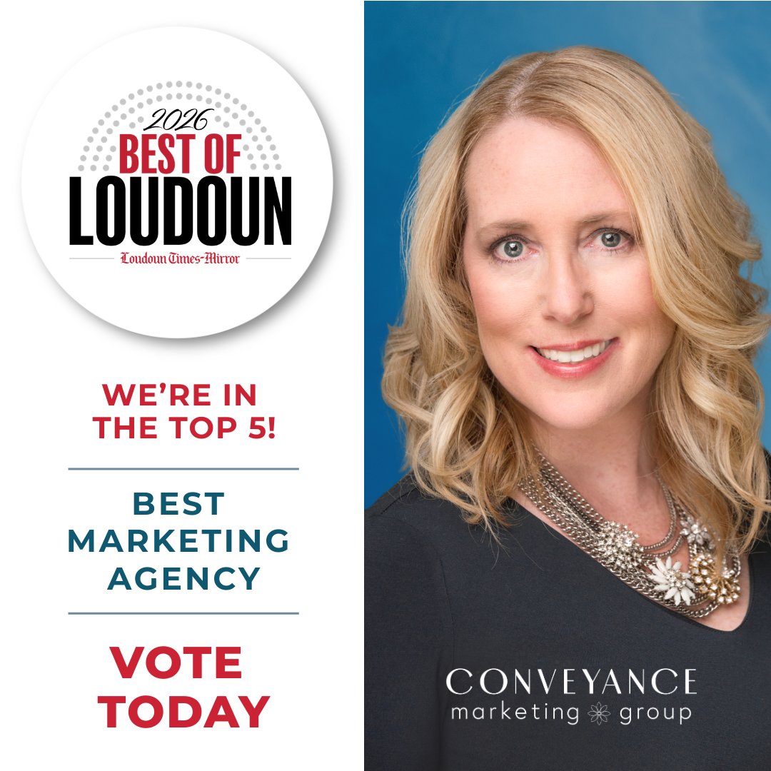 ConveyanceMktg's tweet image. Conveyance has made it to the TOP 5 for Best Marketing/PR Firm in #BestofLoudoun 2026! We’re honored to be recognized and couldn’t have done it without your support! Vote today and every day through April 28th to help us bring home the win! hubs.ly/Q04cJmZf0 #Marketing