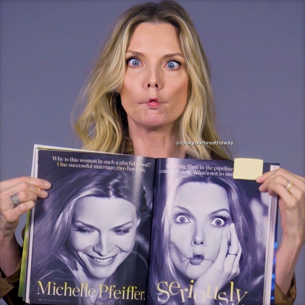 Michelle Pfeiffer goofy face 🤪 💜💜