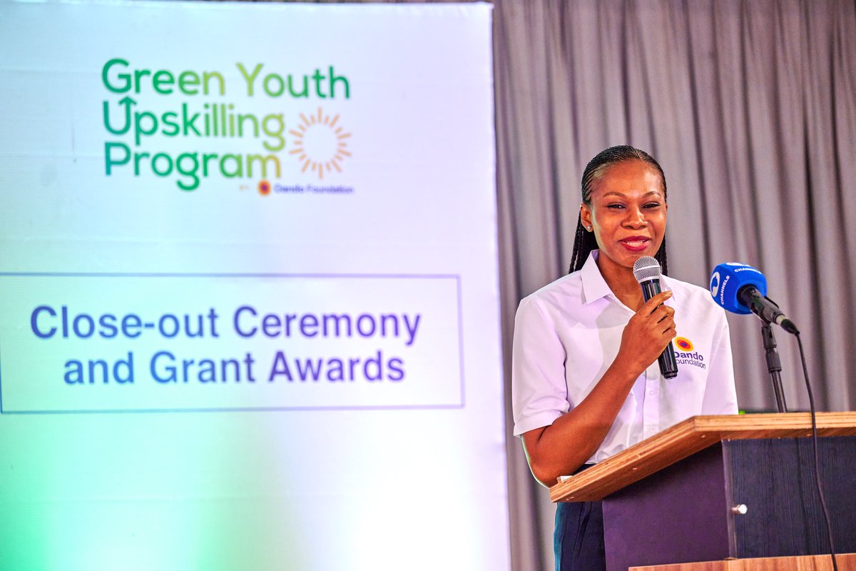 OandoFoundation's tweet photo. Climate change and waste aren't just challenges, they are opportunities.
 
We celebrate the close-out of GYUP Cohort I and the rollout of Cohort II.
 
We’ve seen young people transform:
◦Technical Mastery: building practical renewable energy and waste management solutions
◦Business Acumen: Creating viable green ventures
◦Ecosystem Access: Connecting to mentors and markets
 
Trained. Equipped. Ready. These 25 young innovators are stepping forward to build real solutions.
 
Cohort II takes it further—expanding reach, deepening impact, and bringing 50 additional youth into the green economy.
 
Green skills are no longer theory, they’re real ideas, real ventures, real impact.
 And this is just the beginning!