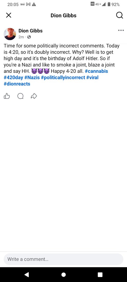 DionGibbs90189's tweet image. #dionreacts #viral #politicallyincorrect #cannabis #Nazis
