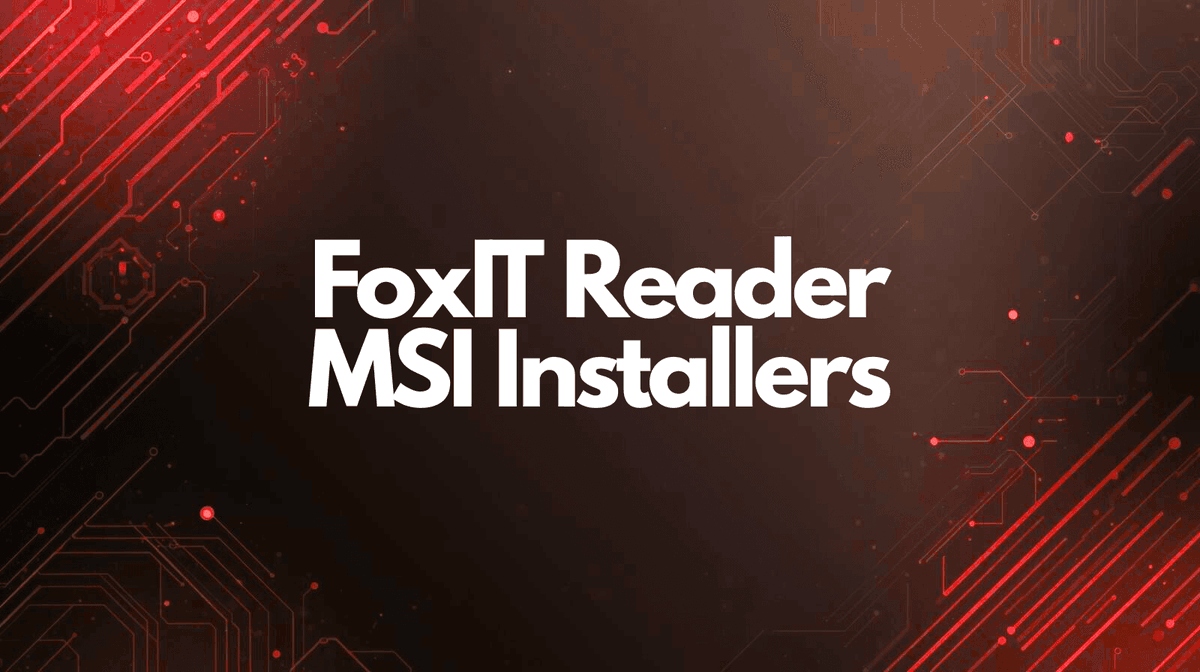 TechyGeeks1's tweet image. Foxit Reader MSI Installers and Instructions | #Guide #MSI #FoxitReader #MSIInstaller #ITAdmins #SysAdmin #TechTips 
techygeekshome.info/foxit-reader-m…