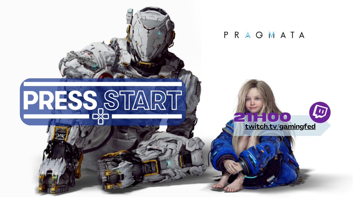 GamingFed's tweet photo. Ça vous dit de vous occuper d'une enfant IA et de compléter des puzzles pendant que des robots tueurs essaient de vous choper? Non?? FAUX! La bonne réponse était: "Oui, #Pragmata c'est trop bien". C'est @Gary_Niet &amp; Jorris qui le disent #PressStart 21h sur https://t.co/ZVXorFYwOc https://t.co/o5zU8rdU9h
