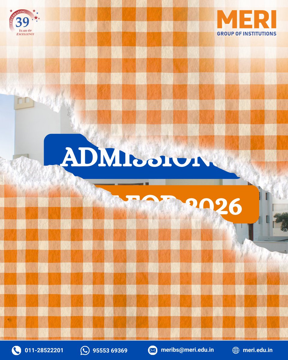 meri_college's tweet image. One step at a time, your future unfolds… 🎬
At MERI, every step opens new opportunities and brings you closer to your career goals.
Admissions Open for 2026 — begin your journey today.

#MERIGroupOfInstitutions #AdmissionsOpen #NewBeginnings #CareerGrowth