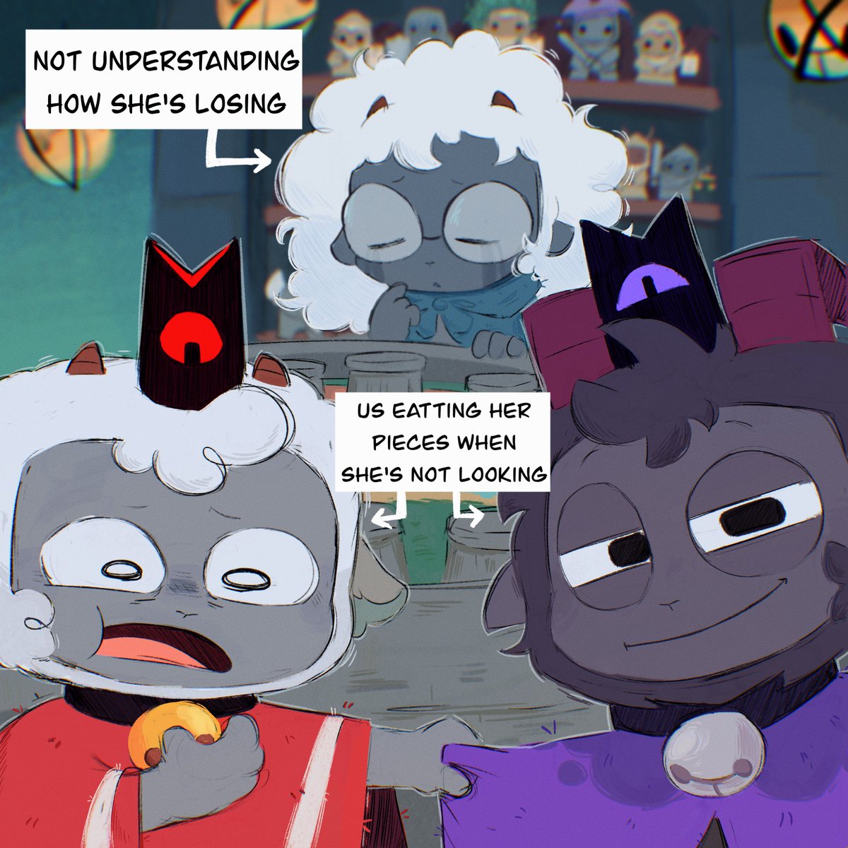 Cupsiie's tweet image. They are so normal 
#cultofthelamb #cultofthelambfanart #cotl