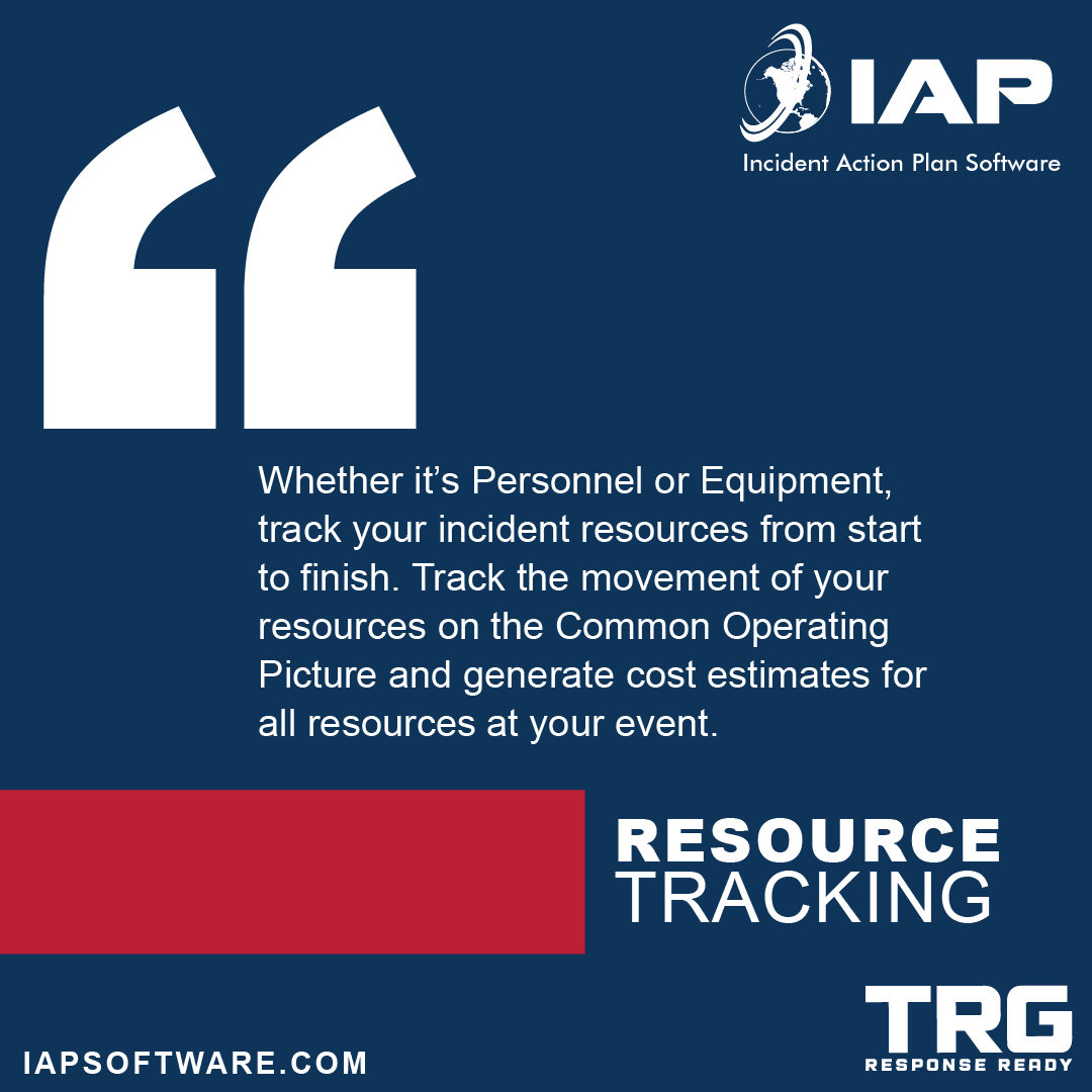 ResponseGroup's tweet photo. Keep track of resources with ease!
The Response Group’s IAP software simplifies resource tracking, giving you real-time visibility and improved accountability. From personnel to equipment, know exactly what you have, where it is, and how it’s being used. Contact us to schedule a demo! 281-880-5000 https://t.co/uTreFSOpcg #emergencymanagement #resourcetracking #trgresponseready