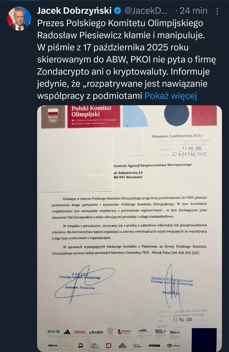 Ormowiec <a href="/JacekDobrzynski/">Jacek Dobrzyński</a> ps. Stumbras upublicznił właśnie numer telefonu komórkowego Sekretarza Generalnego <a href="/pkolpl/">Polski Komitet Olimpijski | Team PL</a>.