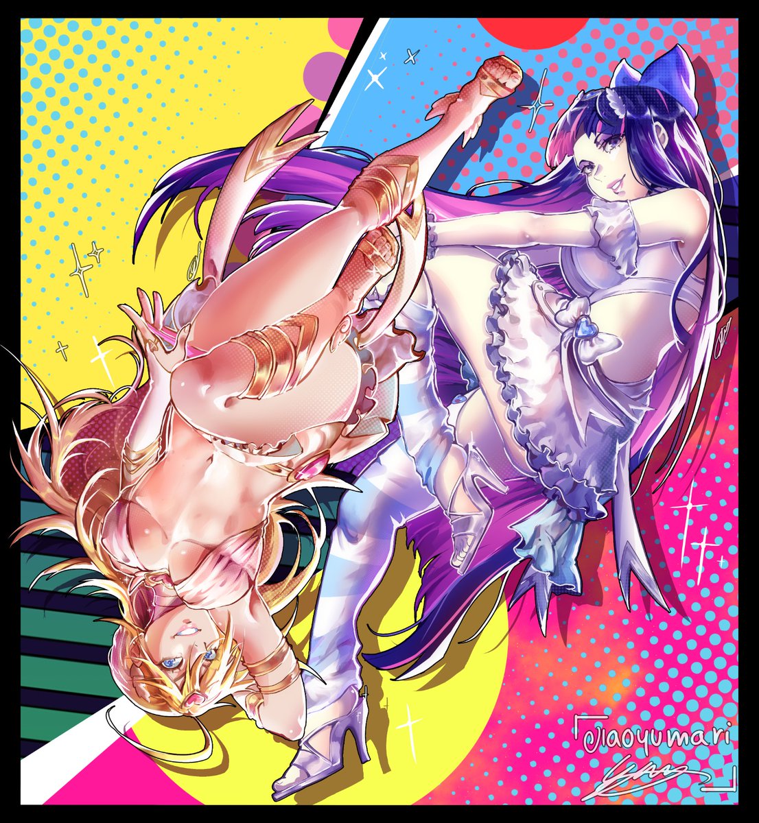 laoyumari's tweet image. #pantyandstocking #paswg #fanart #artmoots