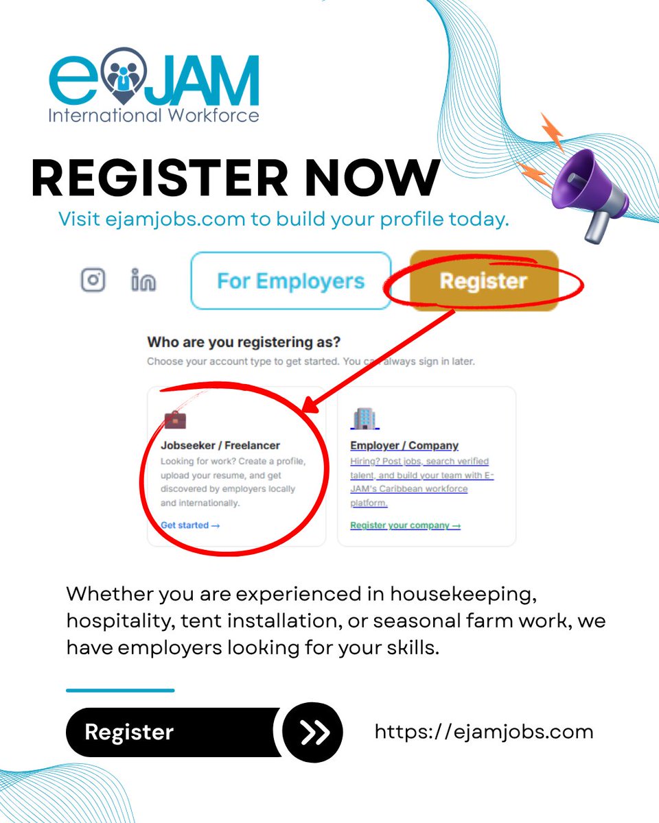 eJAMJOBS's tweet photo. Ready to take your career to the next level? ✈️🌍 At E-JAM
✅ Free to register
✅ Trusted employers
✅ Legal &amp; secure pathways (H-2A &amp; H-2B)

#eJAMJobs #WorkAbroad #OverseasEmployment #JobSearch #H2AVisa #H2BVisa #CareerGoals https://t.co/k8gQiLFHTc