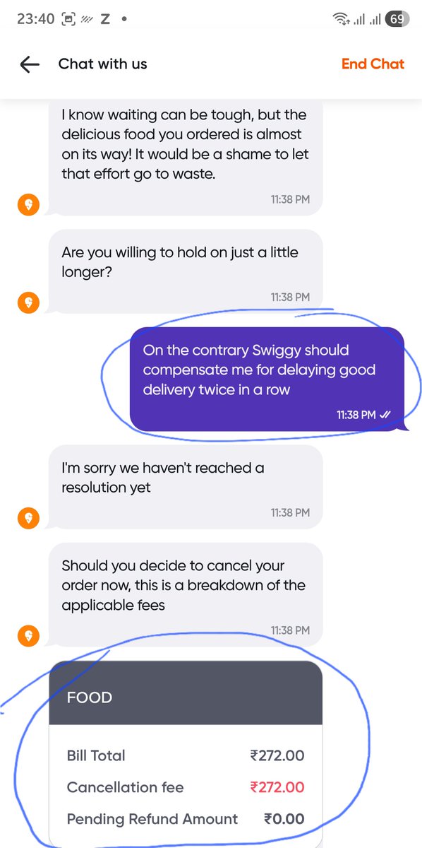 Root036's tweet image. #Swiggy  delays delivery 2nd time in a row. Despite One membership.
Instead of being courteous and addressing the issue, we have an arrogant Bot who wants me to wait for a cold food. Yes, it is ready at restaurant for nearly 20 mins
@Swiggy its the last renewal with you!