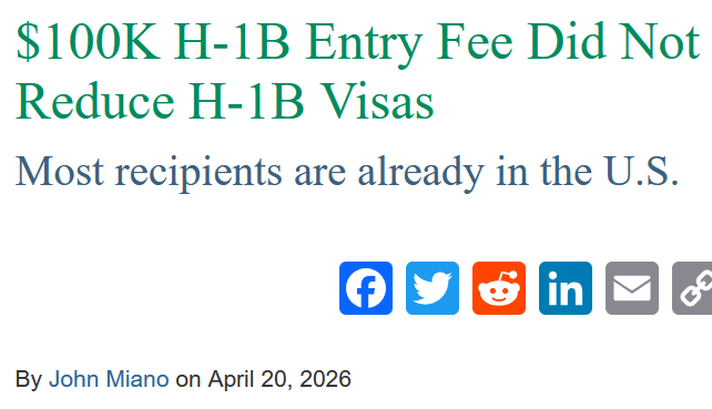 The F-1 to OPT to H-1B pipeline is alive and well.