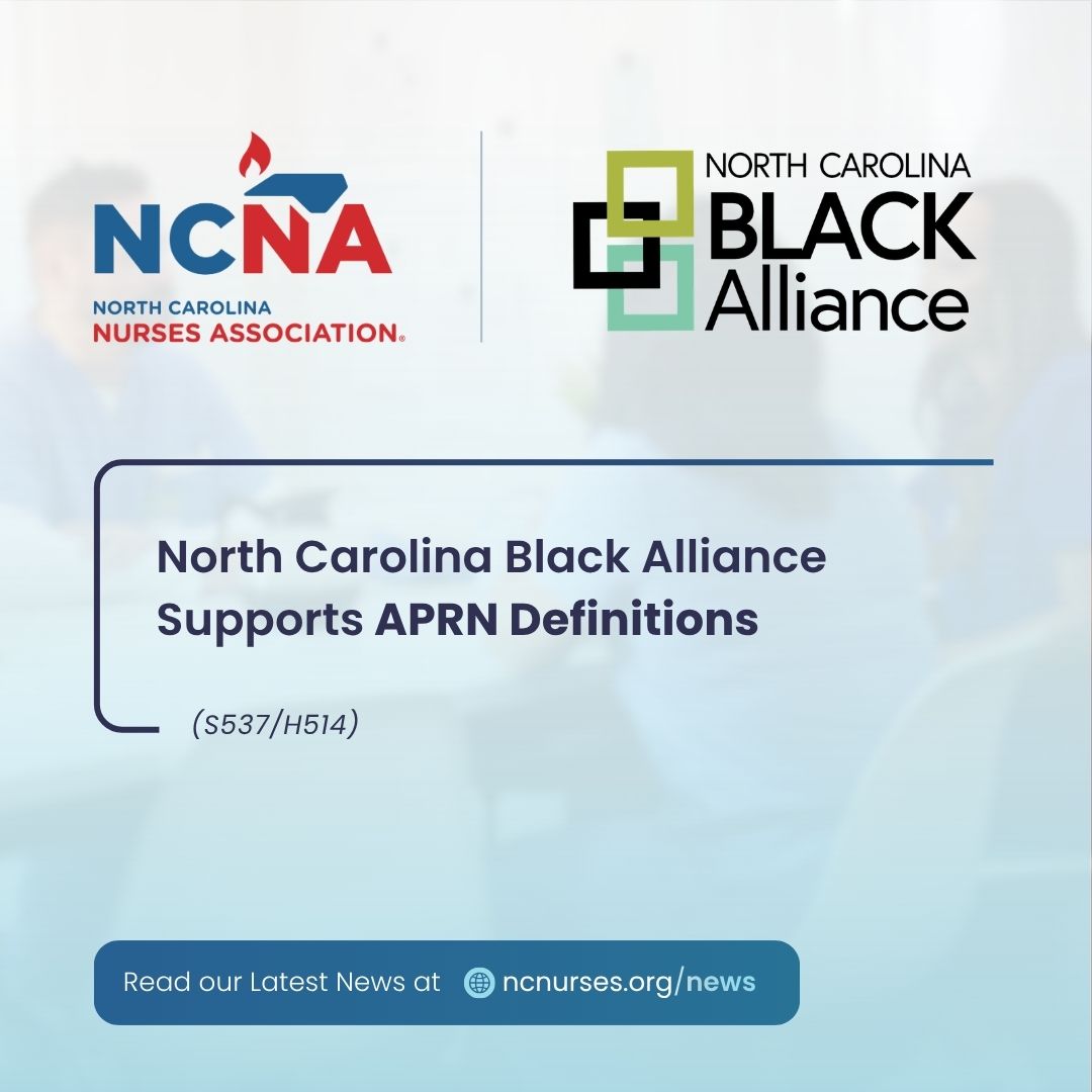 NCNA's tweet photo. We're thrilled to welcome @NCBlackAlliance as the latest champion for APRN Definitions (H514/S537). Their support sends a clear message that momentum is building ahead of the 2026 #NCGA short session! 

Click here to read more: https://t.co/Iu2TwtKp8w

#NursingForward® https://t.co/VHemgMKOFO