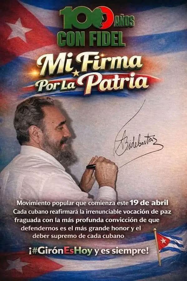 #100AñosConFidel
#MiFirmaPorLaPatria