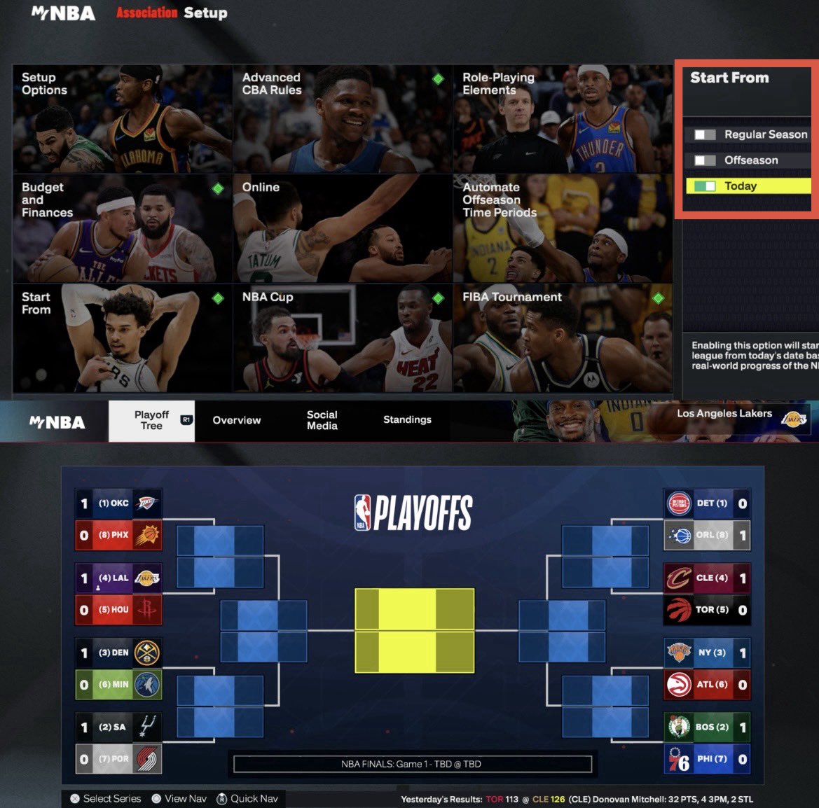 Jumpman_Germ's tweet image. 2K fixed Start Today (Playoffs) in MyNBA #NBA2K26