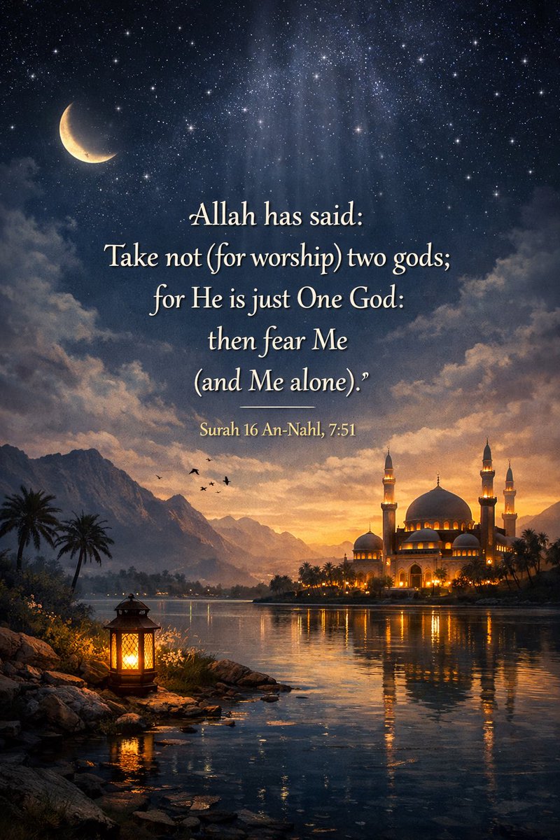 Thonswrld's tweet photo. بارك الله فيكم وهديكم 🤍
احفظوا إيمانكم بدعائكم وصلاتكم
إن شاء الله نلتقي في الجنة

وَقَالَ اللَّهُ لَا تَتَّخَذُوا إِلَٰهَيْنِ اثْنَيْنِ ۖ إِنَّمَا هُوَ 
إِلَٰهٌ وَاحِدٌ ۖ فَإِيَّايَ فَارْهَبُونِ (النحل 16:51) https://t.co/SNd0E2KnoE