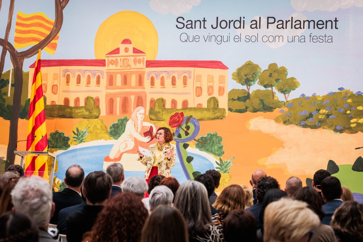 joseprull's tweet photo. Celebrem l'acte institucional de Sant Jordi al Parlament, patró de Catalunya i símbol del que som.

Davant qui menysté la nostra llengua, cultura i tradicions, reivindiquem la diada de Sant Jordi amb més força que mai: un país cívic, obert i orgullós de la seva identitat. https://t.co/30JPEEqGGX