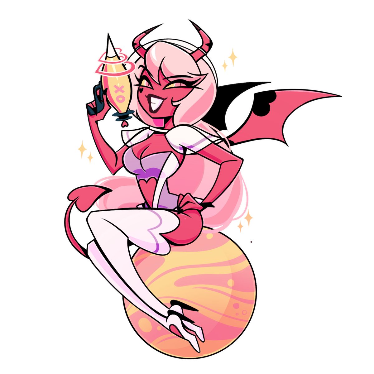 cupamoe's tweet image. mayday mayday we have a space girl problem #helluvaboss #hazbinhotel