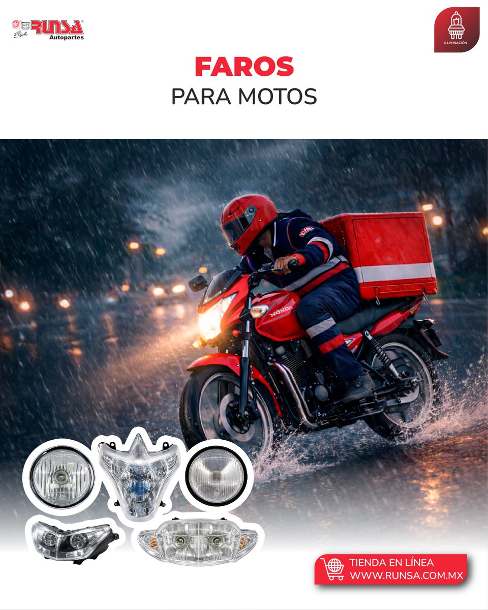 RunsaAutopartes's tweet image. Faros con calidad de equipo original.

#Faros #Motos #Runsa #MantenimientoAutomotriz #ServicioAutomotriz #TallerAutomotriz #RefaccionesParaAuto