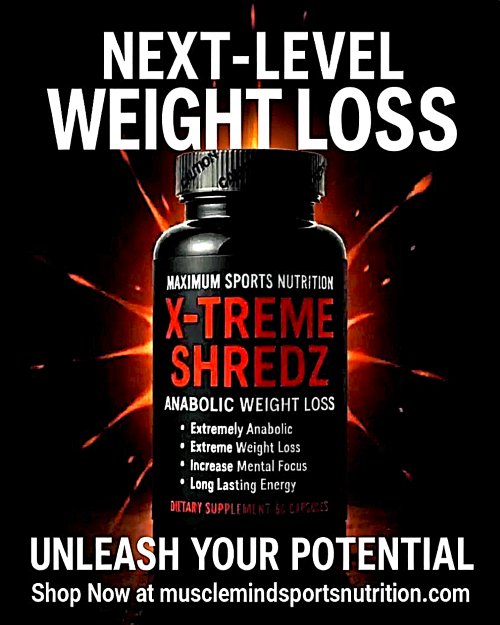 Will_MaxSports's tweet image. Maximum Sports Nutrition XTREME Shredz Black Series Anabolic Weight Loss is 20% off using Promo Code MAX20 at checkout. Visit musclemindsportsnutrition.com or call 609-334-3295 to place your order today. #weightloss #fatloss #fatburner #energy #exercise #fitness #workout #supplements