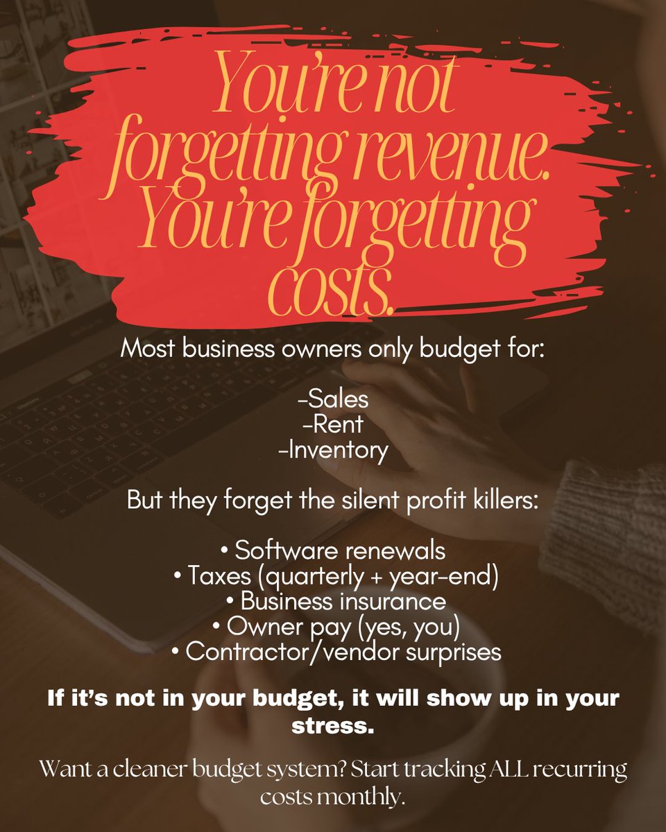 GoldStarBK's tweet image. Costs can be sneaky and easy to forget about. Best practice is to keep a rolling list of all expenses, whether fixed or variable along with billing dates.
-
#bookkeeping #finance #budgeting