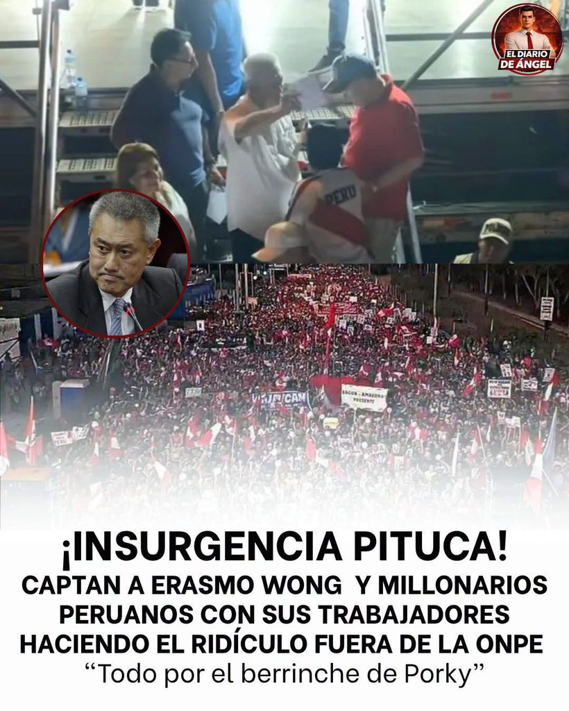 #Lima Salieron los mismos fraudistas del 2021 y procesados por lavado de activos quienes “luchaban por la democracia”. Erasmo Wong acostumbrado a causar caos si no gana su candidato esta vez apoyó la locura fraudista de López Aliaga. Refieren llevo sus trabajadores