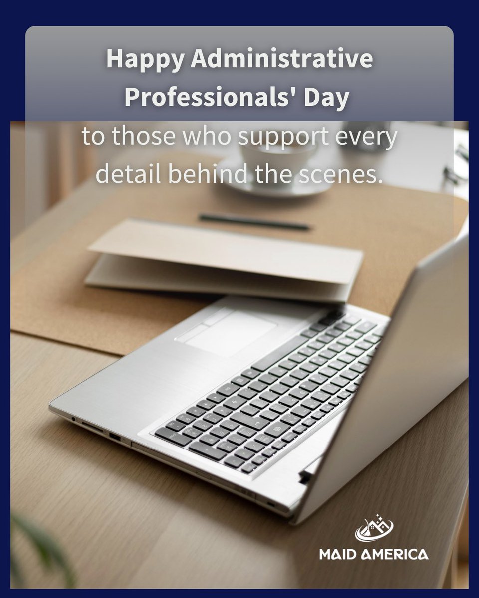 maidamericanj's tweet image. A strong workplace runs on dedication, organization, and the people who make it all possible.
 
Happy Administrative Professionals' Day to those who support every detail behind the scenes.

Celebrate your team today.

#AdministrativeProfessionalsDay #WorkplaceExcellence