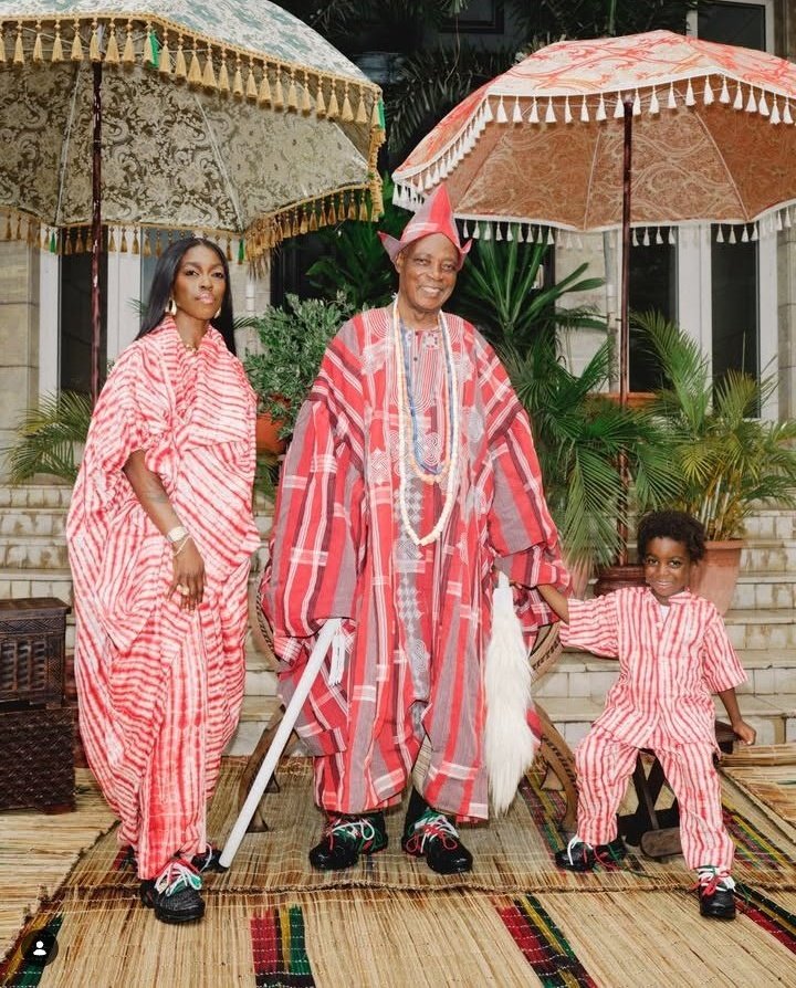 Olubadan of Ibadan, Oba Rashidi Adewolu Ladoja featured on Nike IG Page with a pair of Nike Sneakers designed by Princess Grace Ladoja 🖤