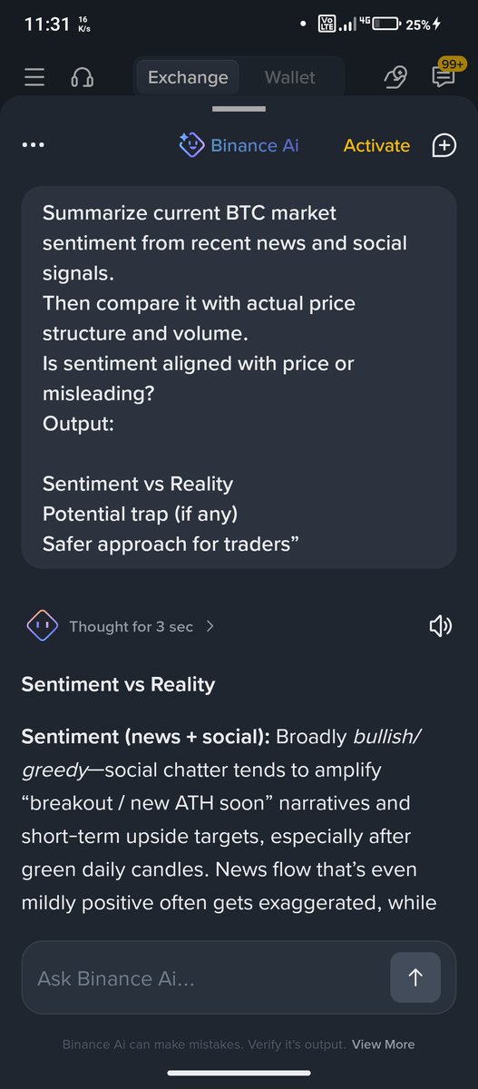 Crypto_Samm_'s tweet photo. I used to overtrade based on emotions.

But Now I use Binance Ai to structure my thinking, market structure, sentiments and invalidation before entry.

Less noise, more clarity.

#BinanceAI https://t.co/4t6NEUyg4K