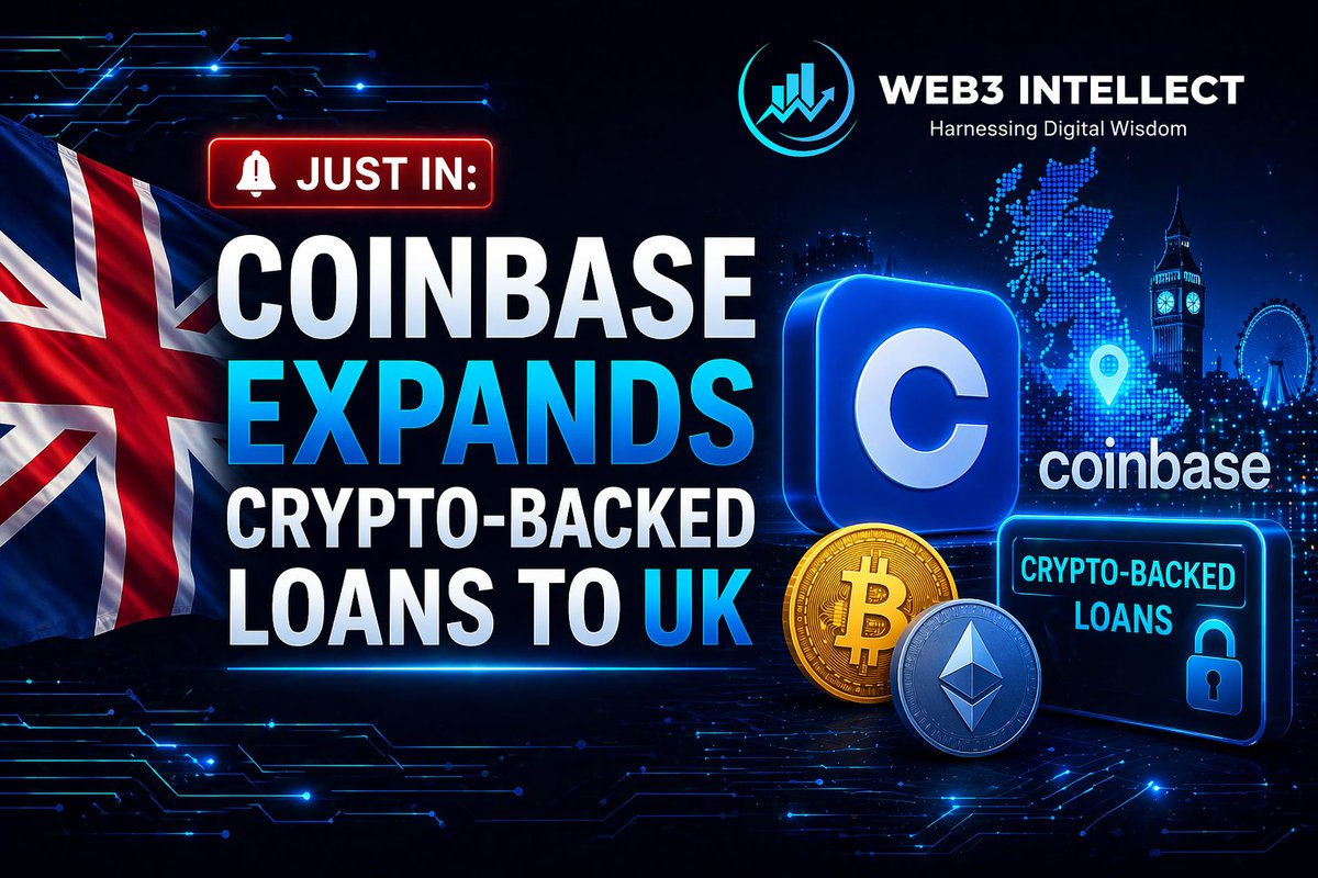 web3_intellect's tweet image. 🚨@coinbase expands crypto-backed lending to the UK 🇬🇧

Users can now access liquidity against BTC and ETH without exiting positions  a key step toward broader adoption of crypto financial services.

#Crypto #DeFi #Bitcoin #Ethereum