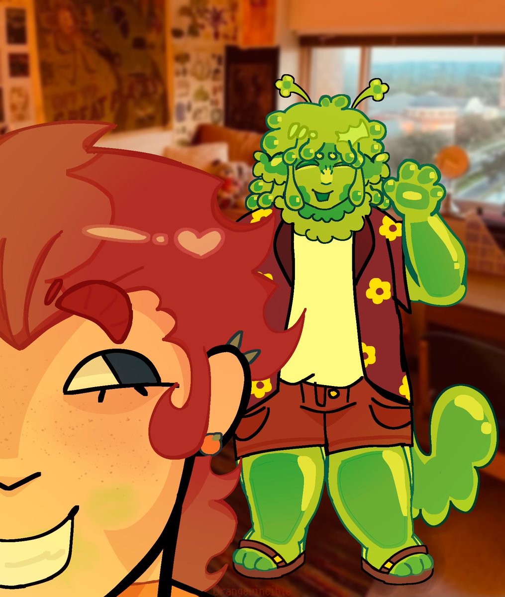 orangevincible's tweet photo. Cute little green slime guy @invincamark introduced me to!(⁠｡⁠･⁠ω⁠･⁠｡⁠)

#crackship #invinciblevariant #sfawtde https://t.co/vjT7Qtgn9u