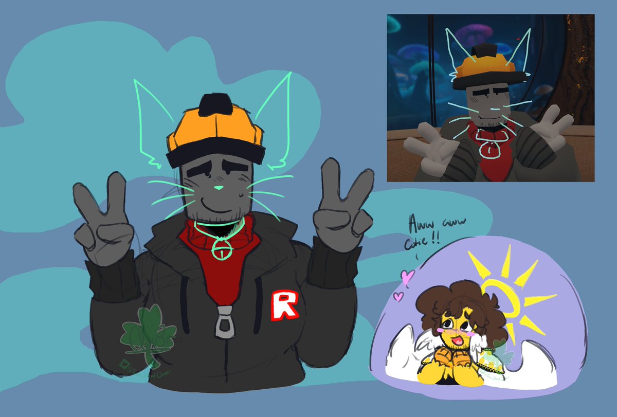Tree3leafClover's tweet image. Interactions I had in VRChat again that I needed to draw lelele

#Buildershed #Builderman #Shedletsky