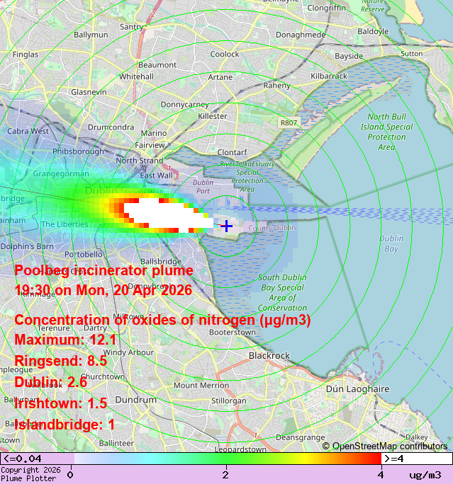 plumeplotter's tweet image. Latest Poolbeg incinerator plume plot, 19:30 20/04/26 #Ringsend #Dublin #Irishtown plumeplotter.com/poolbeg/