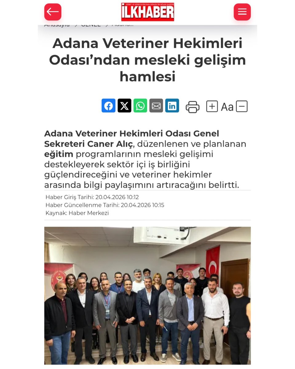 Adana Veteriner Hekimleri Odası tweet media