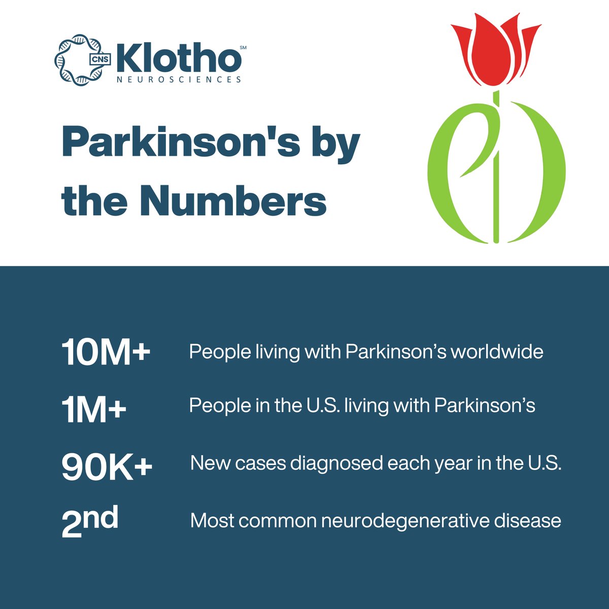 KlothoNeuroSci's tweet image. 10M+ people worldwide are living with #Parkinsons.

Klotho is advancing gene therapy programs to explore disease-modifying approaches.

#ParkinsonsAwarenessMonth