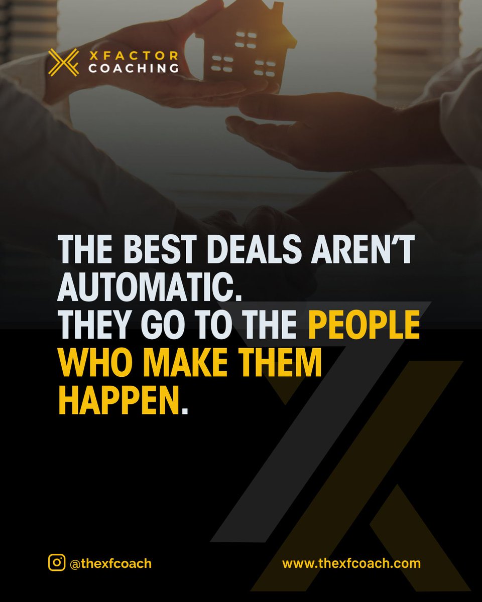 TheXFcoach's tweet image. The best deals aren’t automatic.
They go to the people who make them happen. 

#coaching #xfactorcoaching #7xsales #sales #indianapolis
