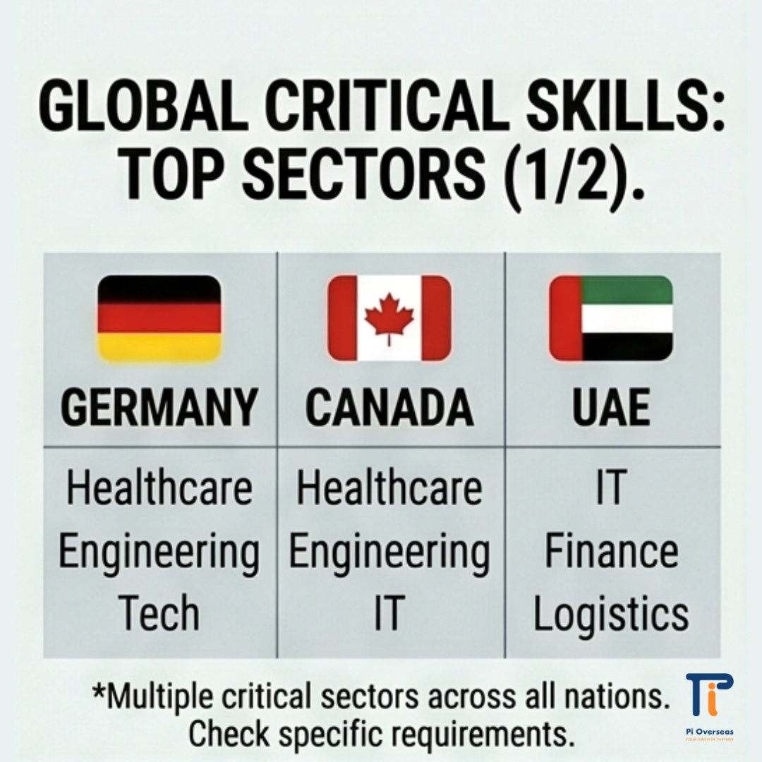 PiOverseas's tweet image. 5 countries actively hiring skilled workers in 2026:  

🇩🇪 Germany — no job offer needed 
🇨🇦 Canada — PR pathway built in 
🇦🇪 UAE — visa approved in 72 hrs 
🇮🇪 Ireland — 38k+ permits issued 
🇬🇧 UK — 24-hr priority processing  

  #WorkVisa #JobSeekerVisa